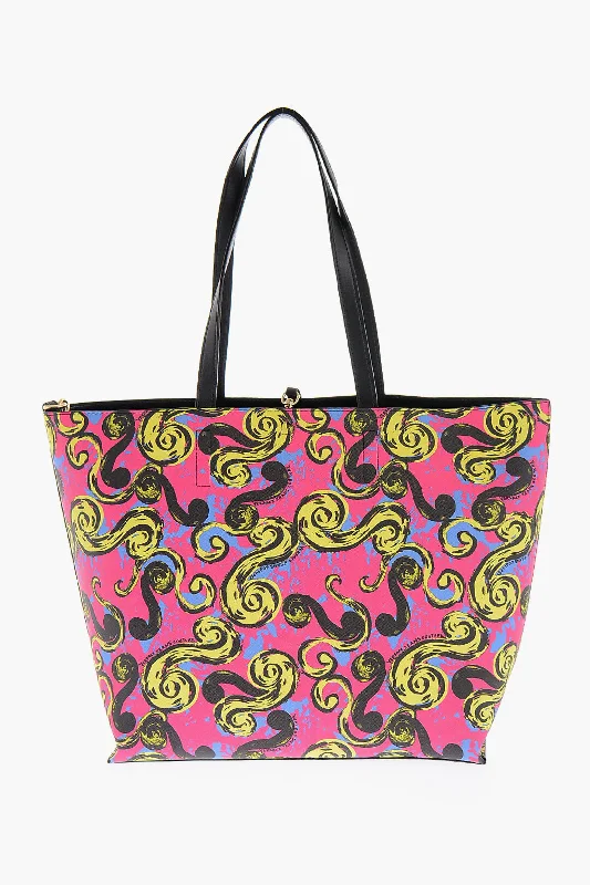 Versace Jeans Couture Reversible Faux Leather Tote Bag With Matched