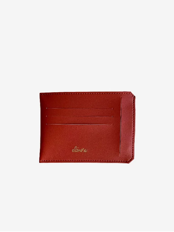 Jasmin Vegan Apple Leather Compact Wallet | Terracotta