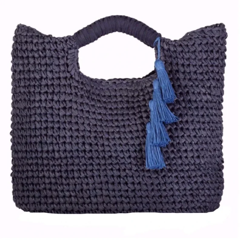 Women's Paloma Straw Tote Bag In Navy