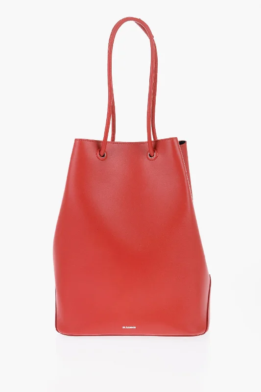 Jil Sander Leather Tote Bag With Card Shaped Inner Pockets