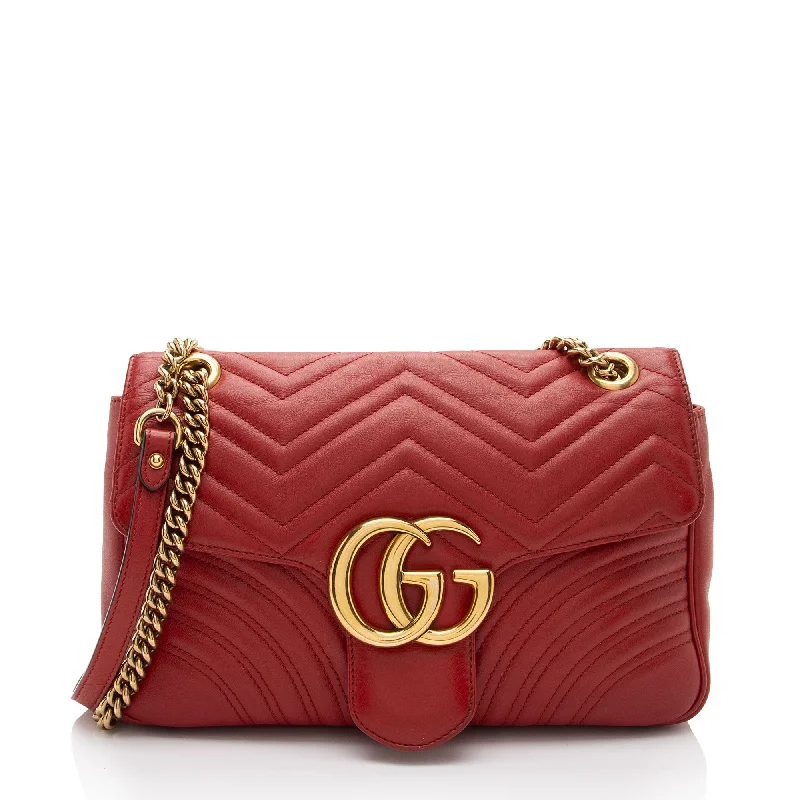 Gucci Matelasse Leather GG Marmont Medium Flap Bag