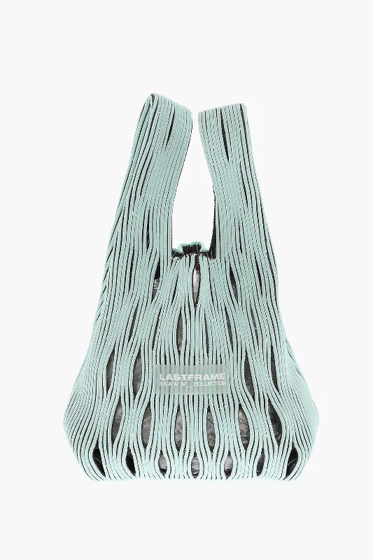 Last Frame Two-Tone Knitted Tote Bag With Cut-Out Details