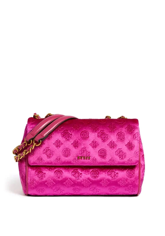 Guess Kimi Velvet Crossbody bag, Fuchsia