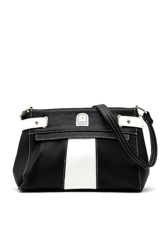 Zen Collection Croc Print Messenger Bag, Black & White