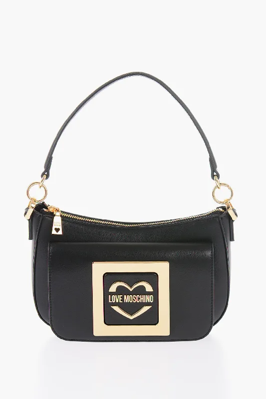 Moschino Love Faux Leather Bag With Removable Shoulder Strap And Meta