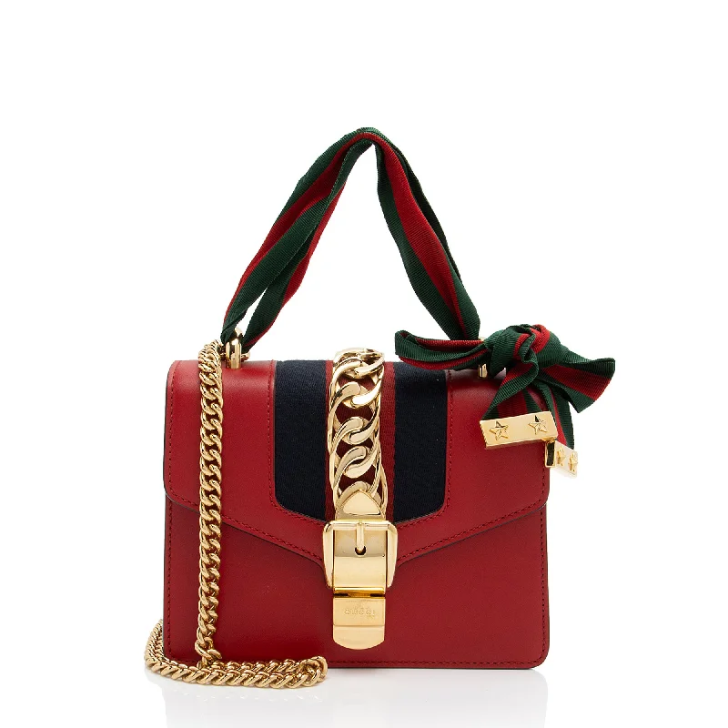 Gucci Leather Sylvie Mini Chain Bag