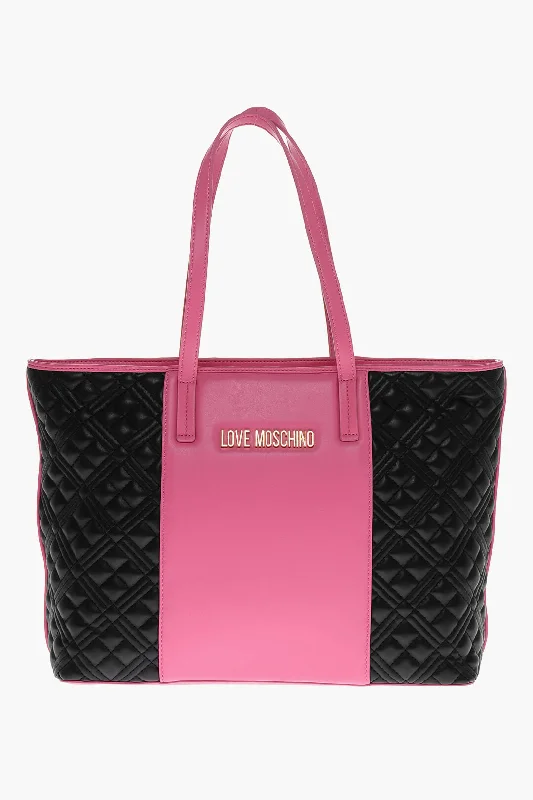 Moschino Love Quilted Two-Tone Tote Bag