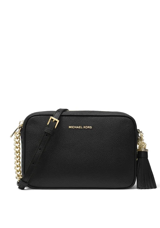 MICHAEL Michael Kors Camera Bag Leather Crossbody Bag, Black