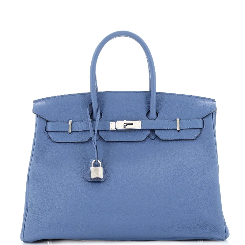 Birkin Handbag Bleu Brighton Togo with Palladium Hardware 35