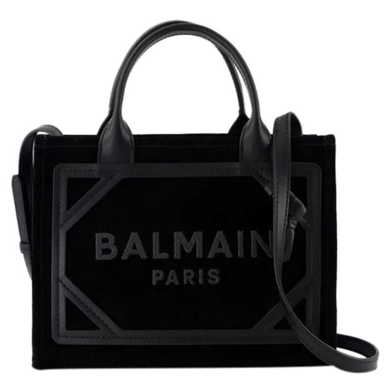 B-Army Small Shopper Bag - Balmain - Leather - Black