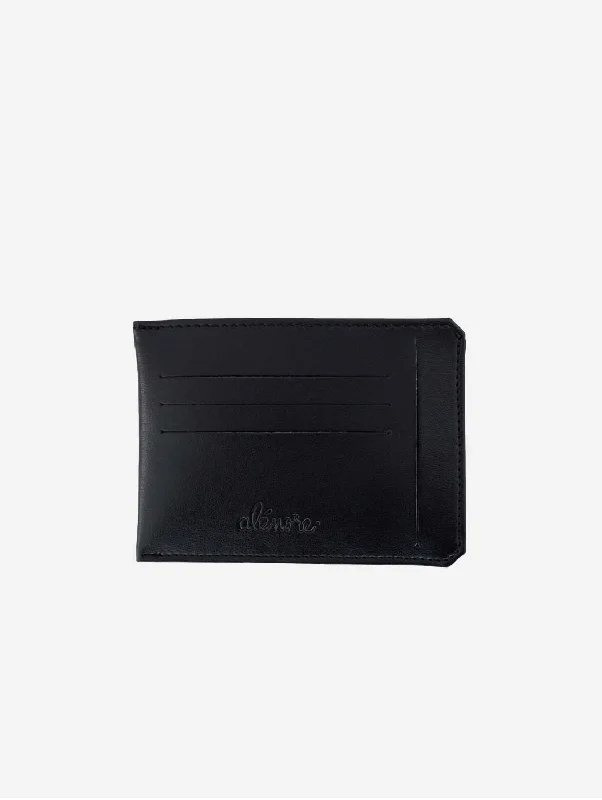 Jasmin Vegan Apple Leather Compact Wallet | Black