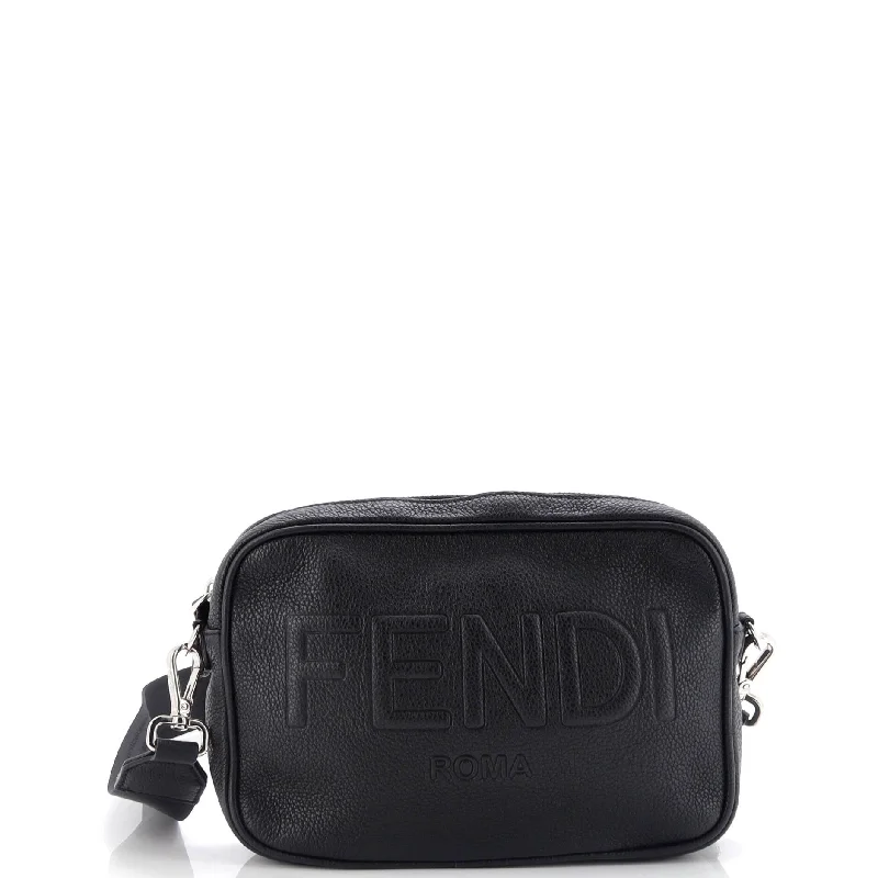 Logo Camera Bag Embossed Leather