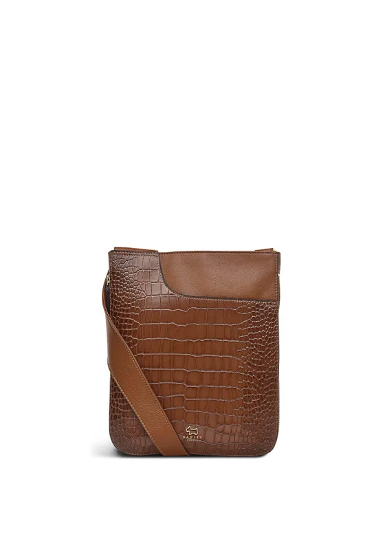 Radley Pockets Faux Croc Medium Cross Body Bag, Brown