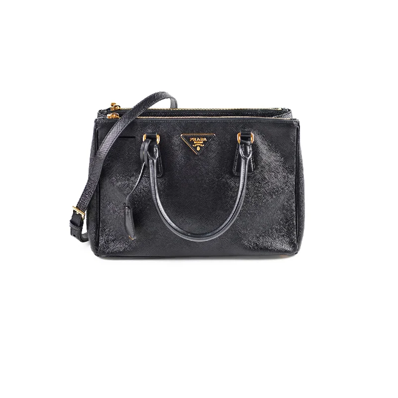 Prada Medium Galleria Black Saffiano Leather Tote