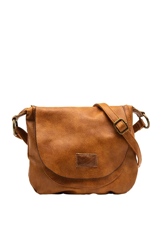 Zen Collection Flap Satchel Small Crossbody Bag, Tan