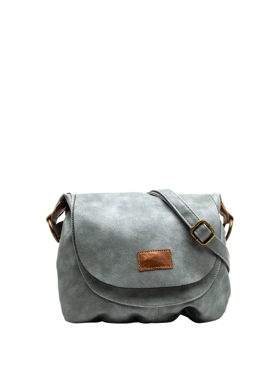 Zen Collection Flap Satchel Small Crossbody Bag, Grey