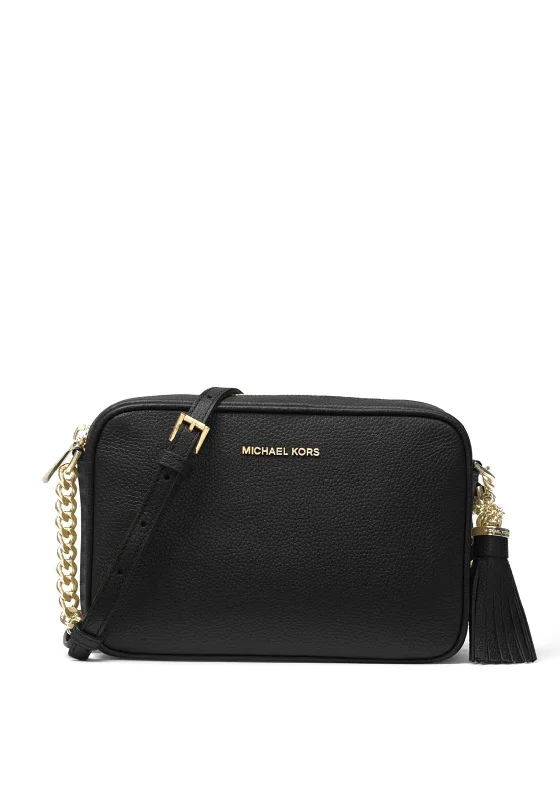 MICHAEL Michael Kors Camera Bag Leather Crossbody Bag, Black