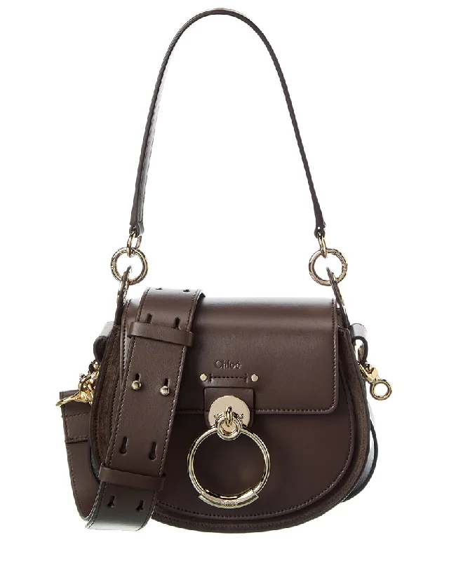 Chloé Tess Small Leather & Suede Shoulder Bag