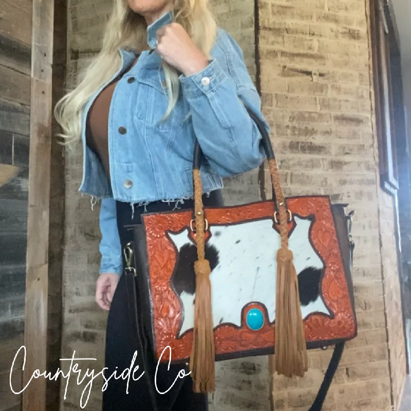 Athena Cowhide Concealed Carry Tote Purse