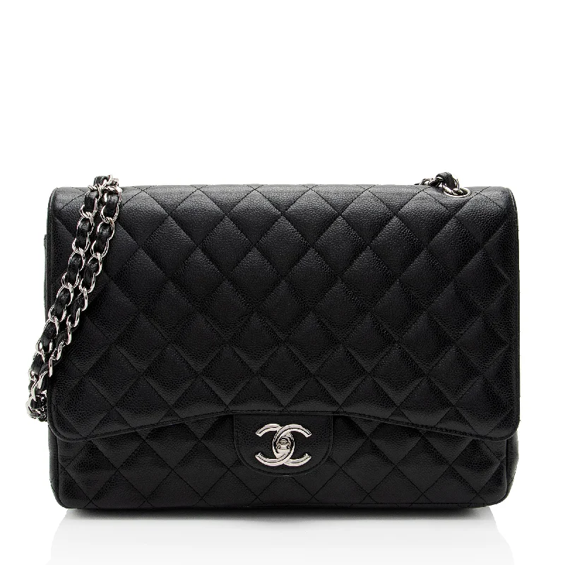 Chanel Caviar Leather Classic Maxi Double Flap Bag