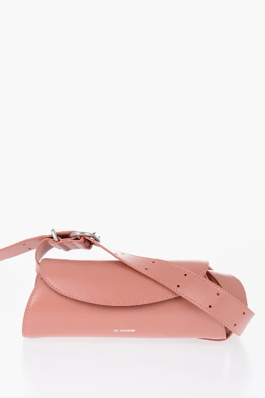 Jil Sander Leather Cannolo Trunk Bag With Adjustable Strap