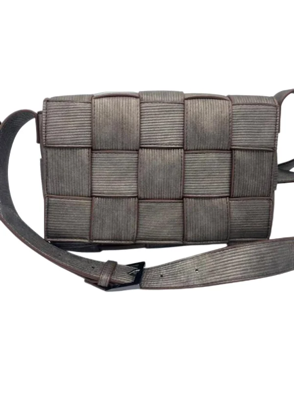 Woven Crossbody Bag In Grey