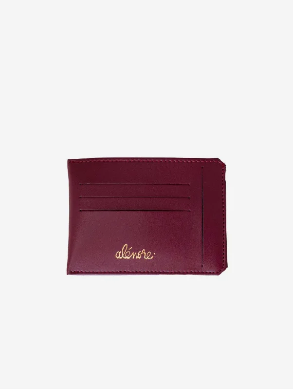 Jasmin Vegan Apple Leather Compact Wallet | Bordeaux