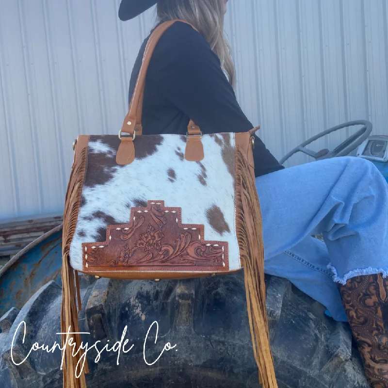 Mercy Cowhide Concealed Carry Large Statement Bag  by Countryside Co.