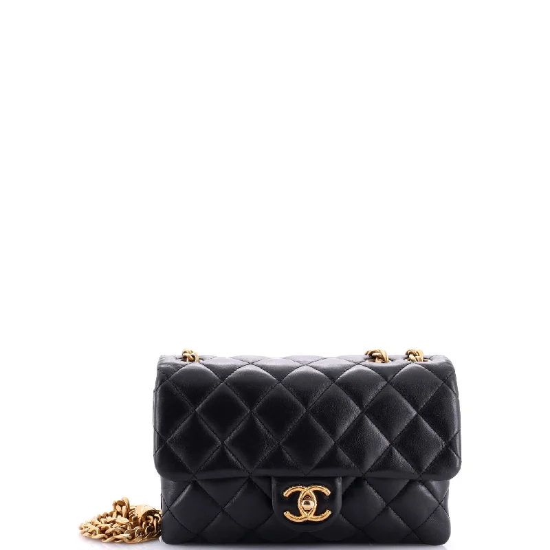 All Slide Long Flap Bag Quilted Lambskin Small