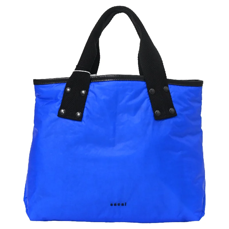 Sacai Medium Skytex Tote Bag in Blue Polyamide