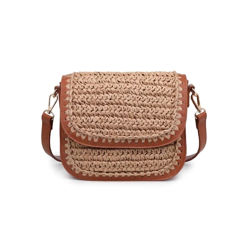 Women's Macy Straw Crossbody Bag In Tan