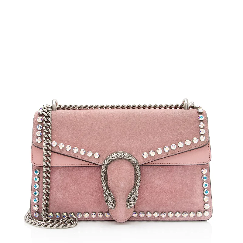 Gucci Suede Crystal Dionysus Small Shoulder Bag