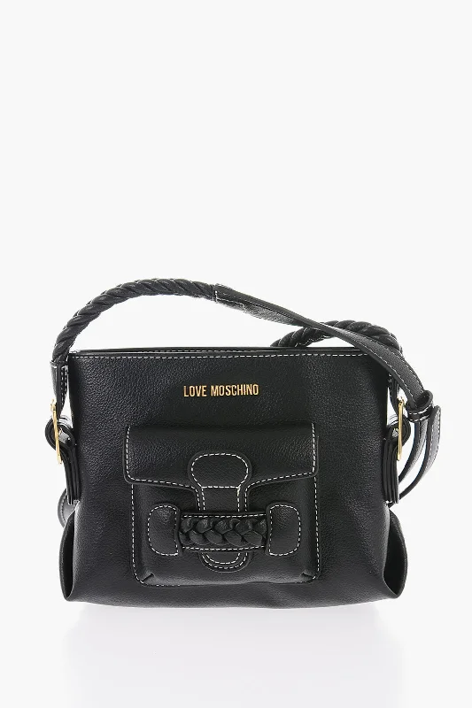 Moschino Love Faux Leather Crossbody Bag With Braided Details