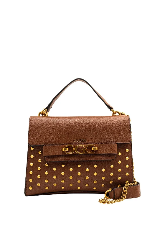 Guess Zira Studded Crossbody Bag, Cognac