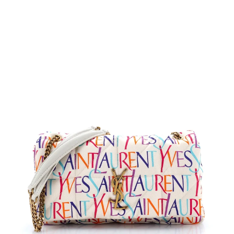 Jamie Flap Bag Quilted Printed Silk Medium