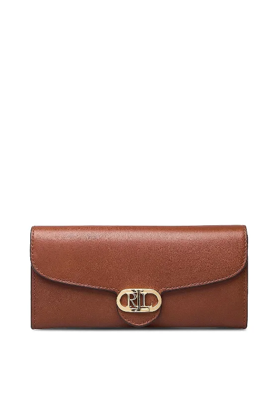 Ralph Lauren Logo Flap Wallet, Tan