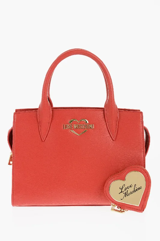 Moschino Love Solid Color Tote Bag With Golden Logo