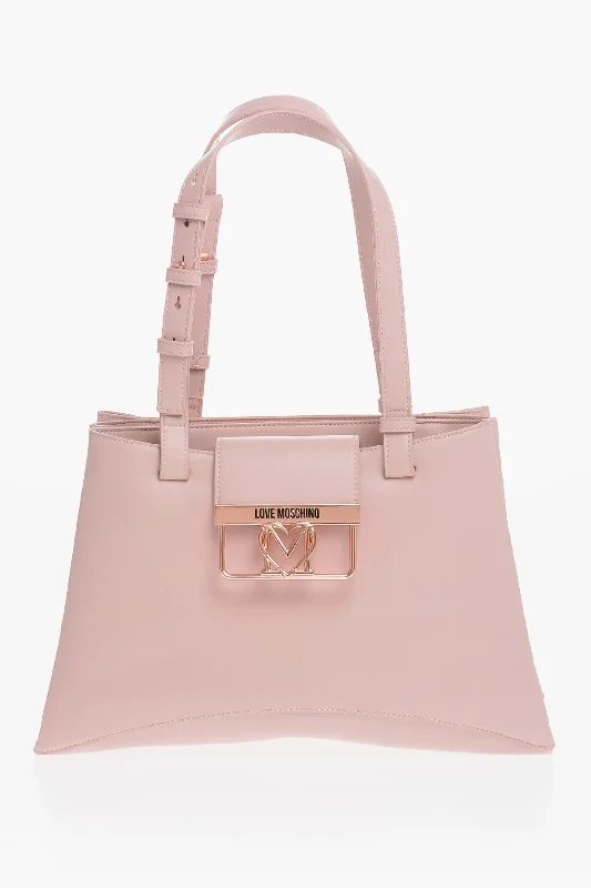 Moschino Love 3 Compartment Faux Leather Tote Bag