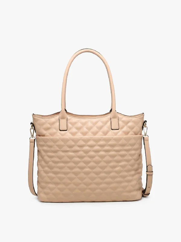 Tessa Quilted Tote In Sand