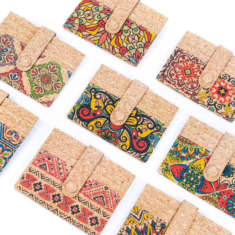 Cork Card Wallets in Diverse Patterns BAG-2309