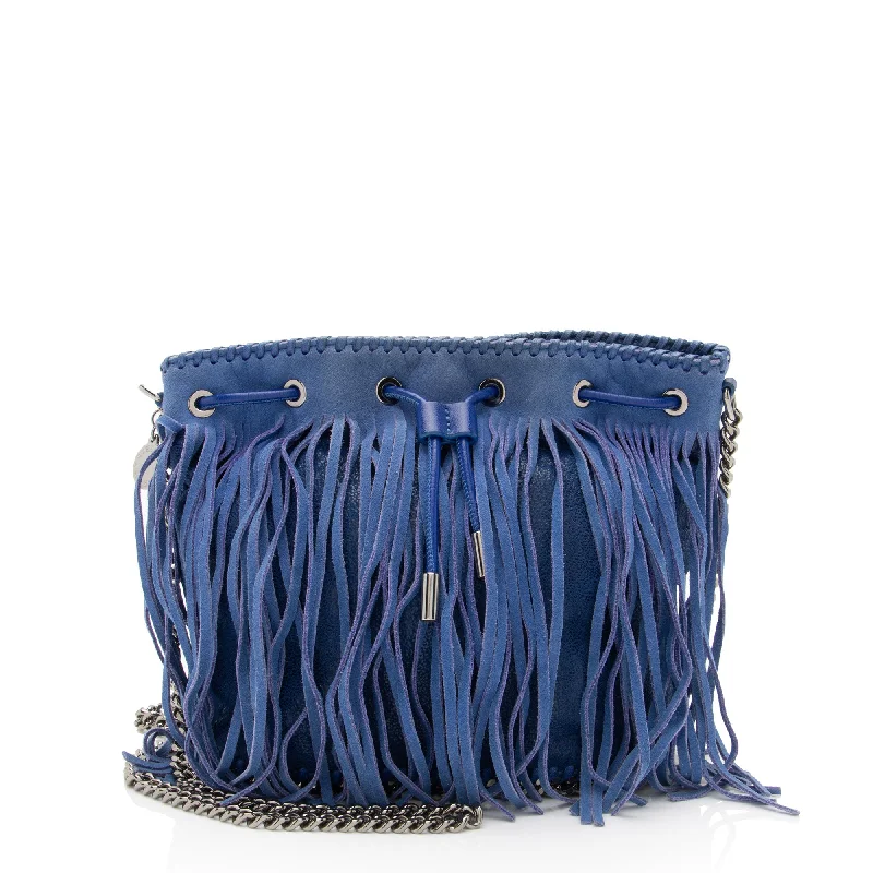 Stella McCartney Shaggy Deer Fringe Falabella Mini Bucket Bag