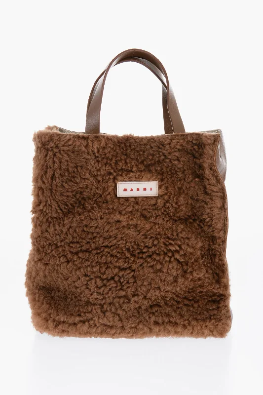 Marni Shearling Detailing Museo Mini Tote Bag