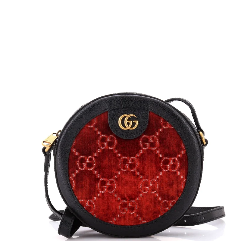 Ophidia Round Shoulder Bag GG Velvet Mini