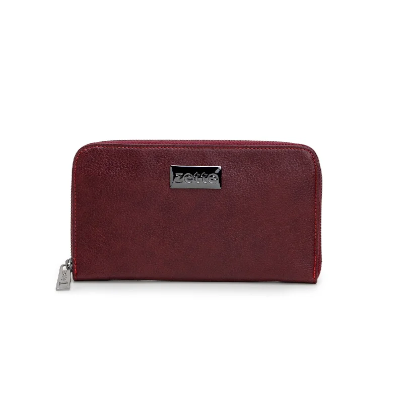 'Eve' women's vegan leather wallet Zette - burgundy