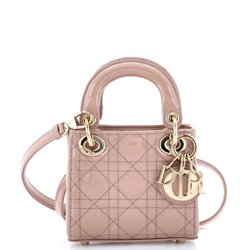 Lady Dior Bag Cannage Quilt Patent Micro