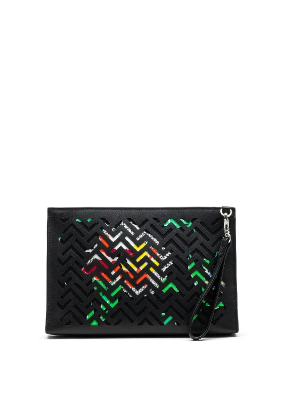 Ralph Lauren Large Clutch Purse, Black Multi