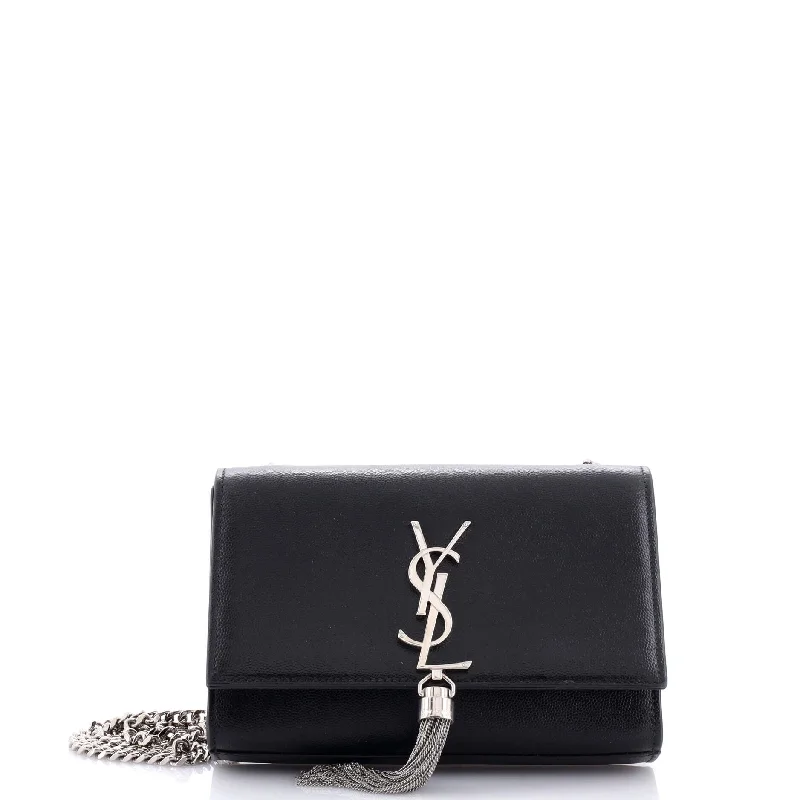 Classic Monogram Tassel Crossbody Bag Grainy Leather Small