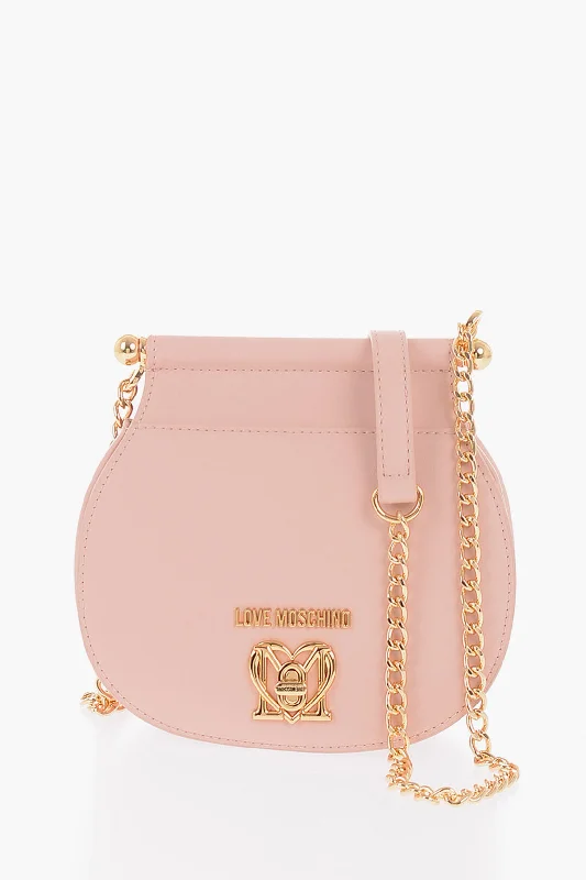 Moschino Love Faux Leather Crossbody Bag With Turn Lock Closure