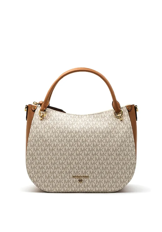 MICHAEL Michael Kors Harper Satchel Bag, Vanilla & Acorn