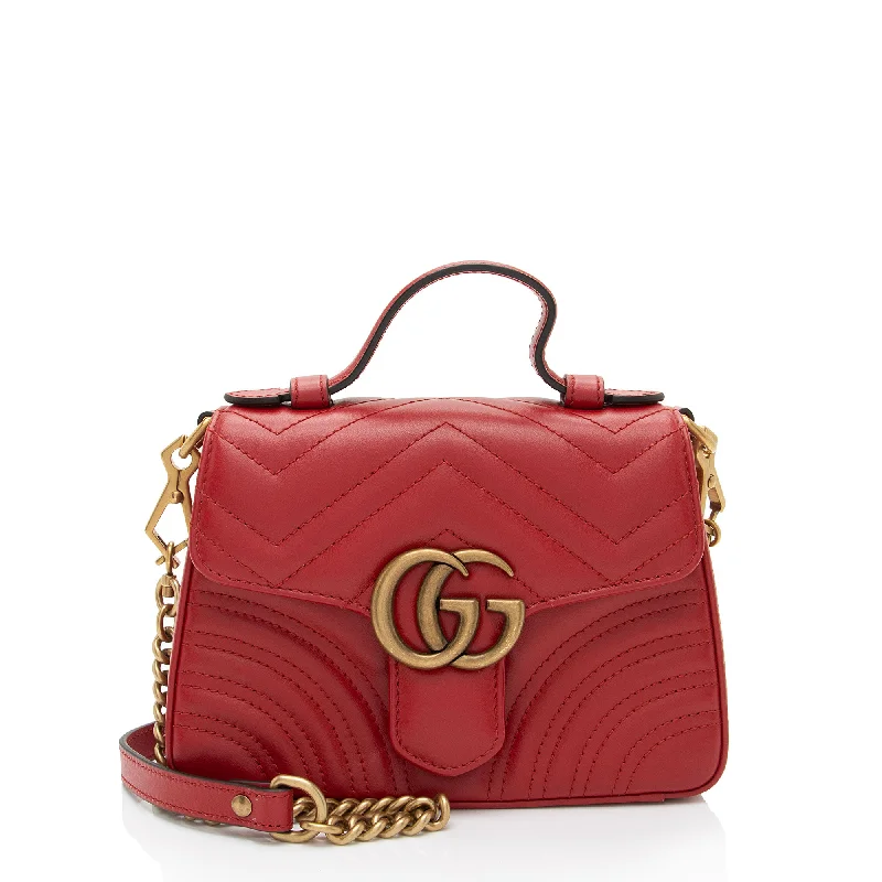 Gucci Matelasse Leather GG Marmont Mini Top Handle